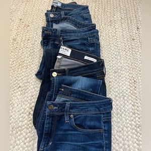 FOUR PAIR designer jeans! frame, joes, Paige all size 27